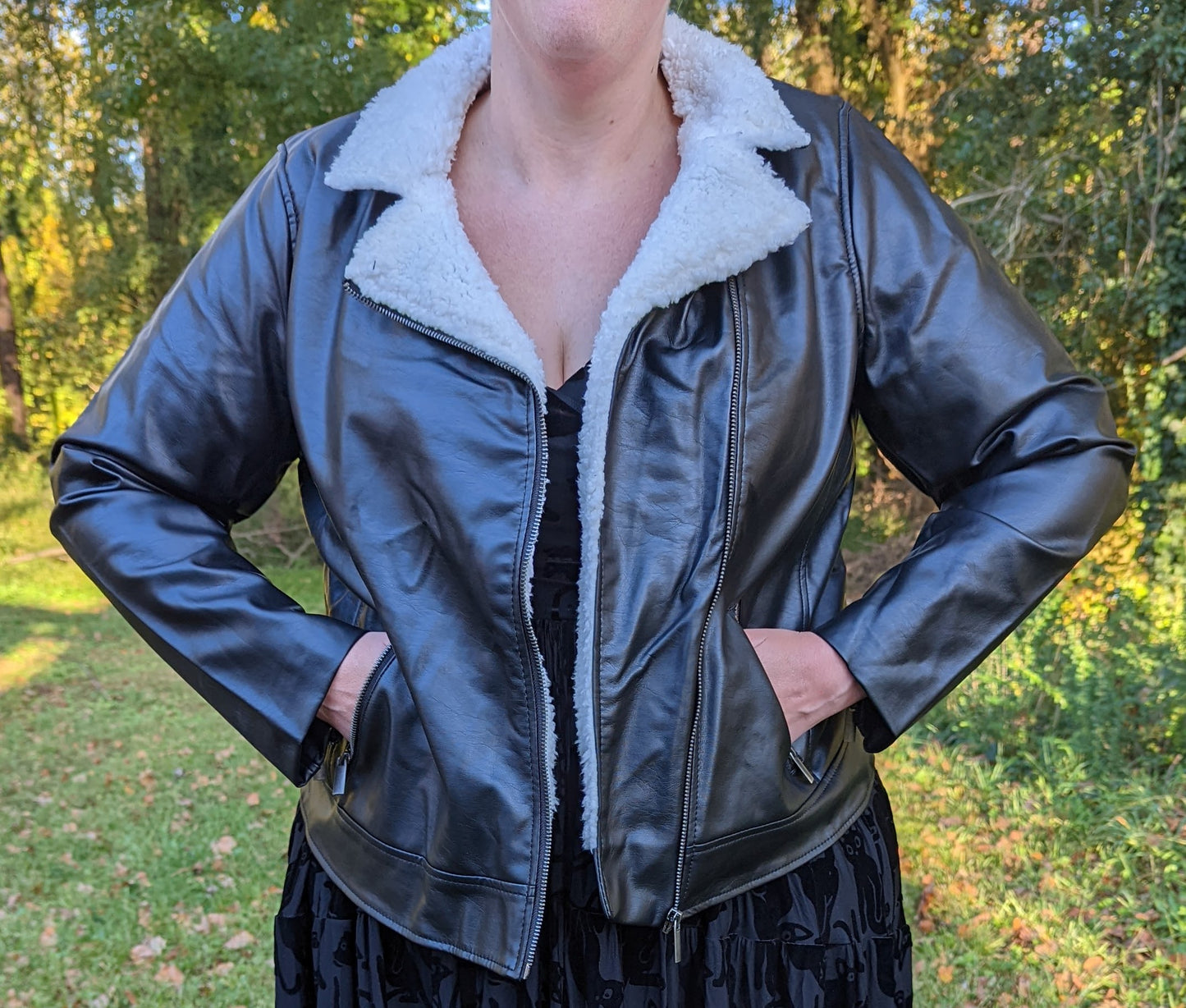 Torrid Sherpa Lined Faux Leather Moto Jacket