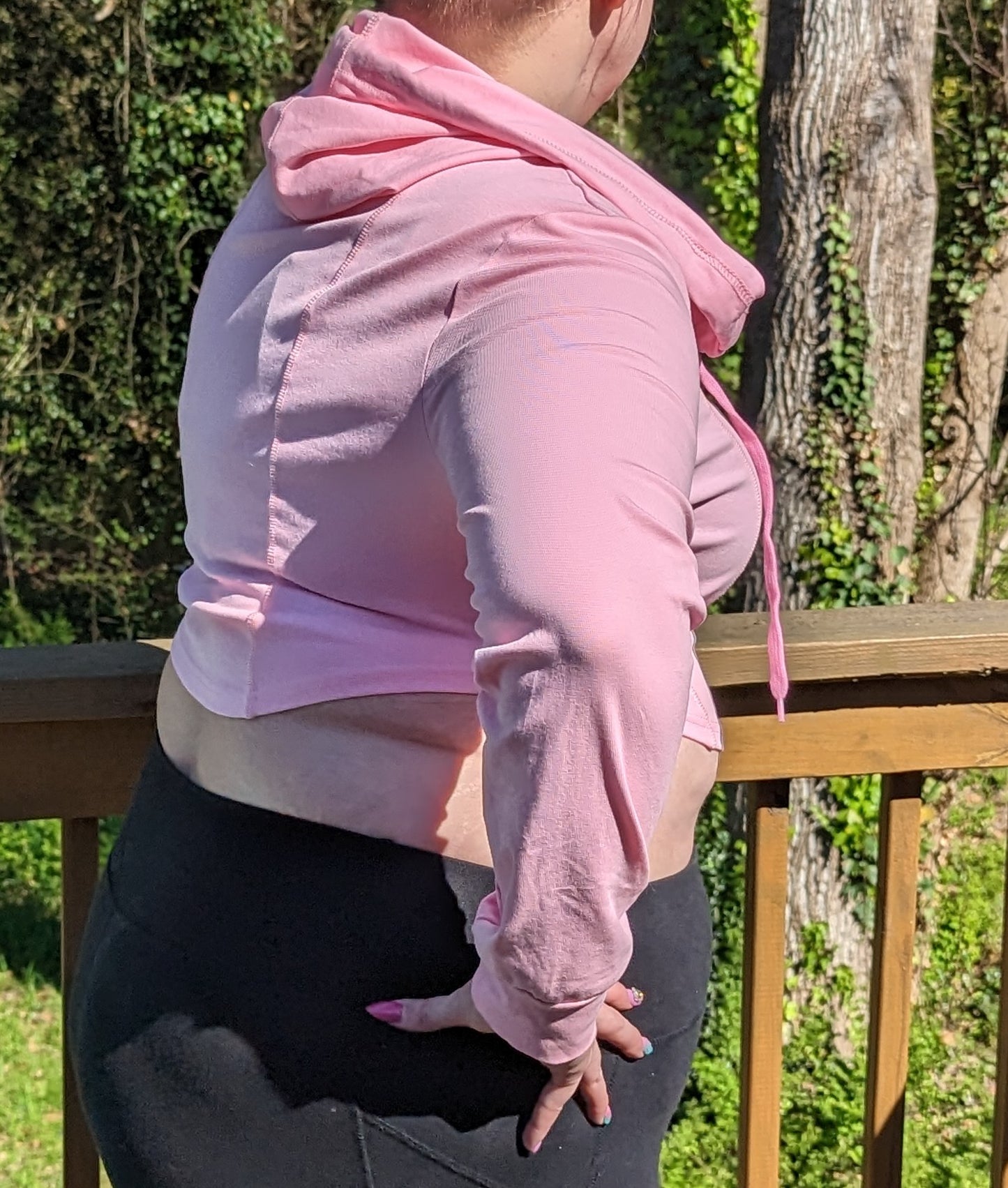 Pink Crop Hoodie