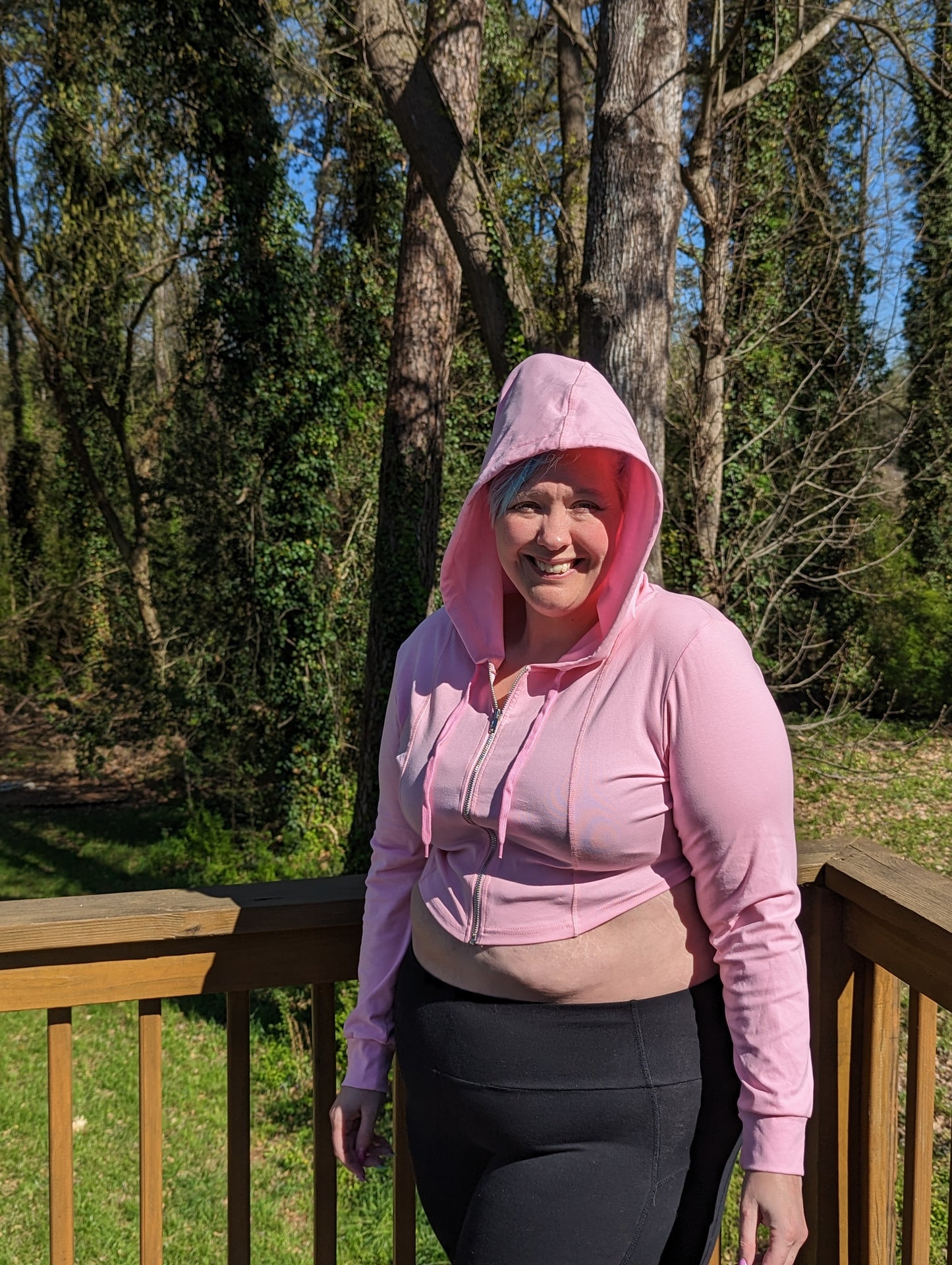 Pink Crop Hoodie