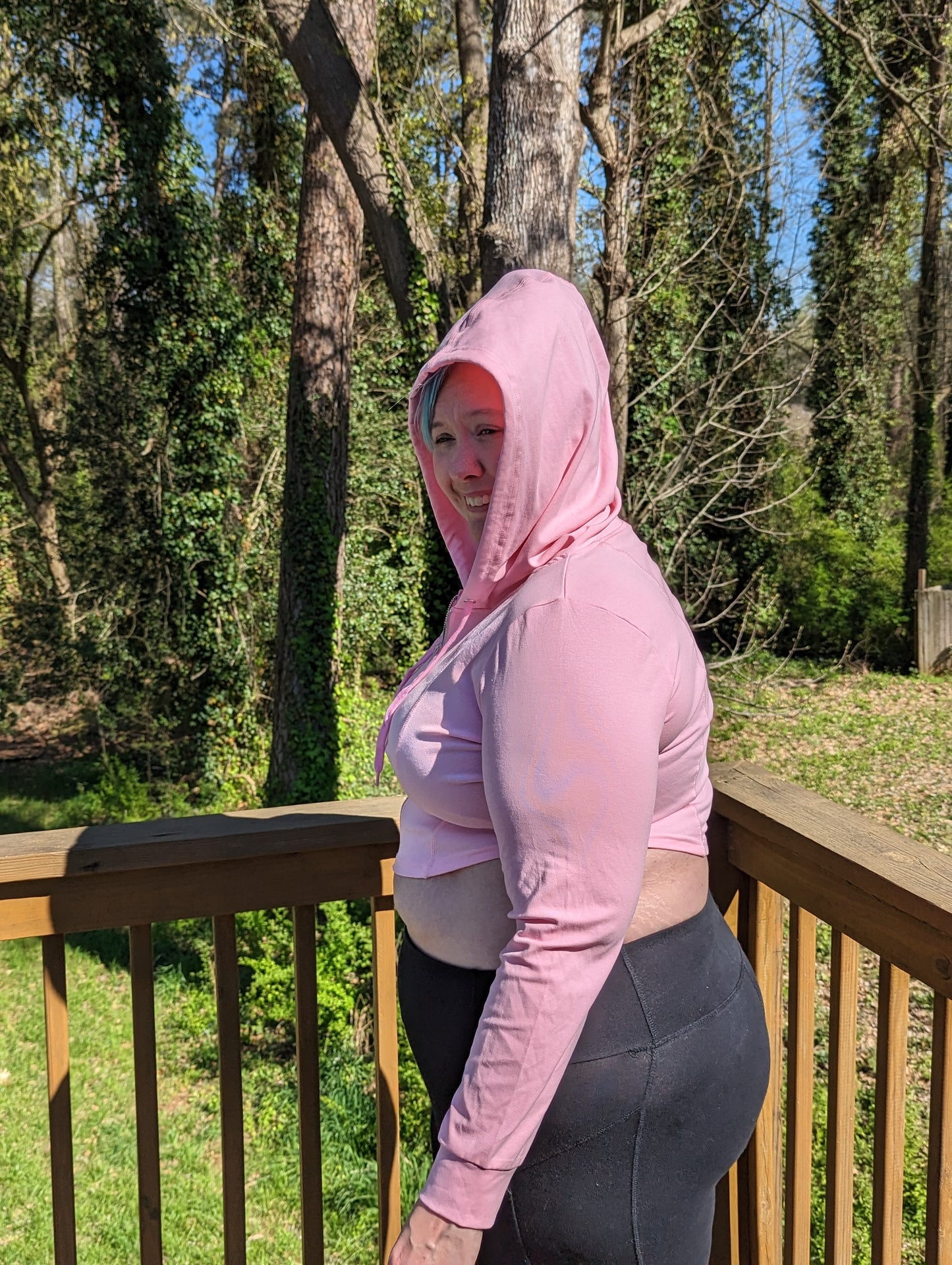 Pink Crop Hoodie