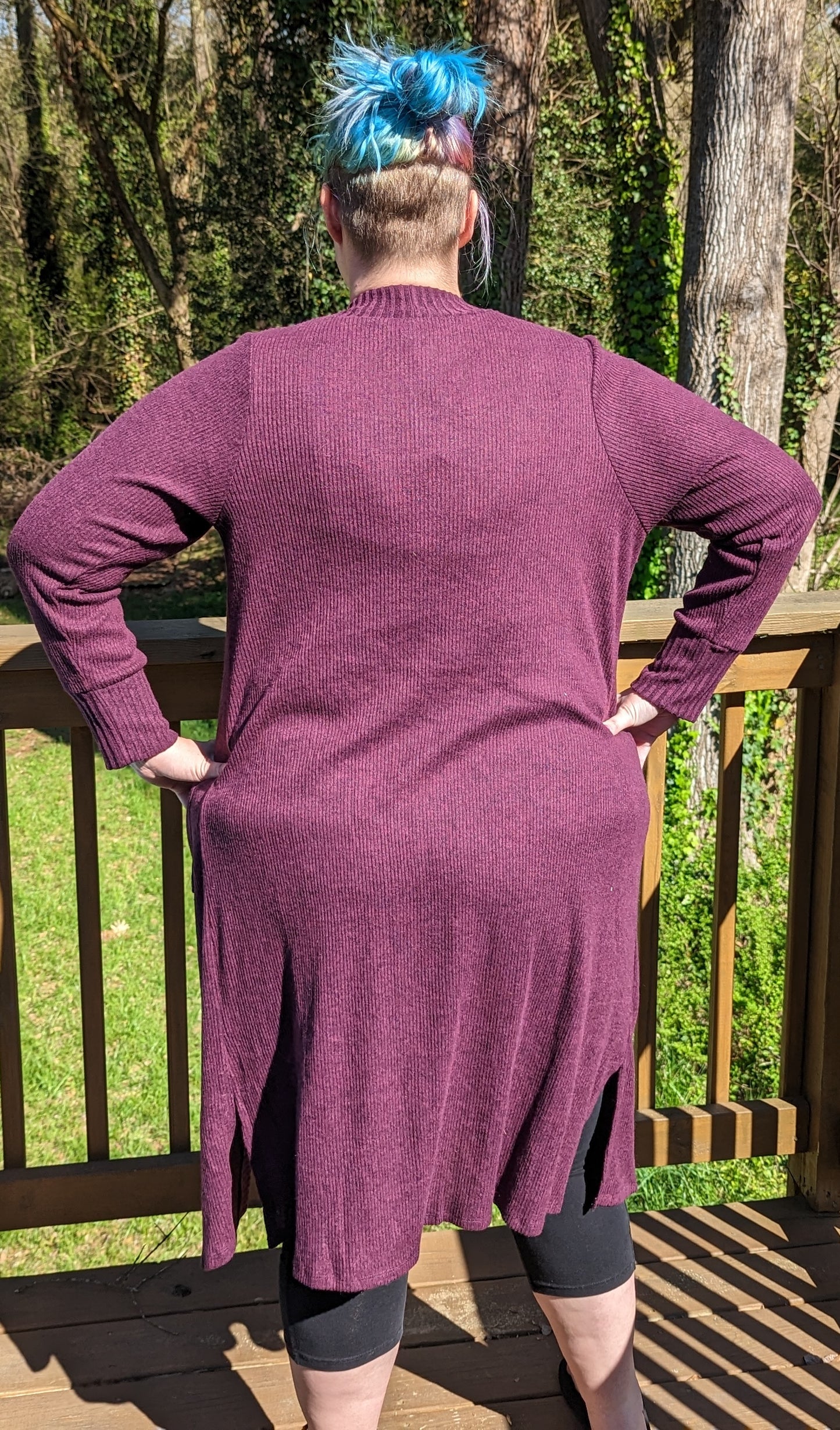 Purple Ribbed Duster