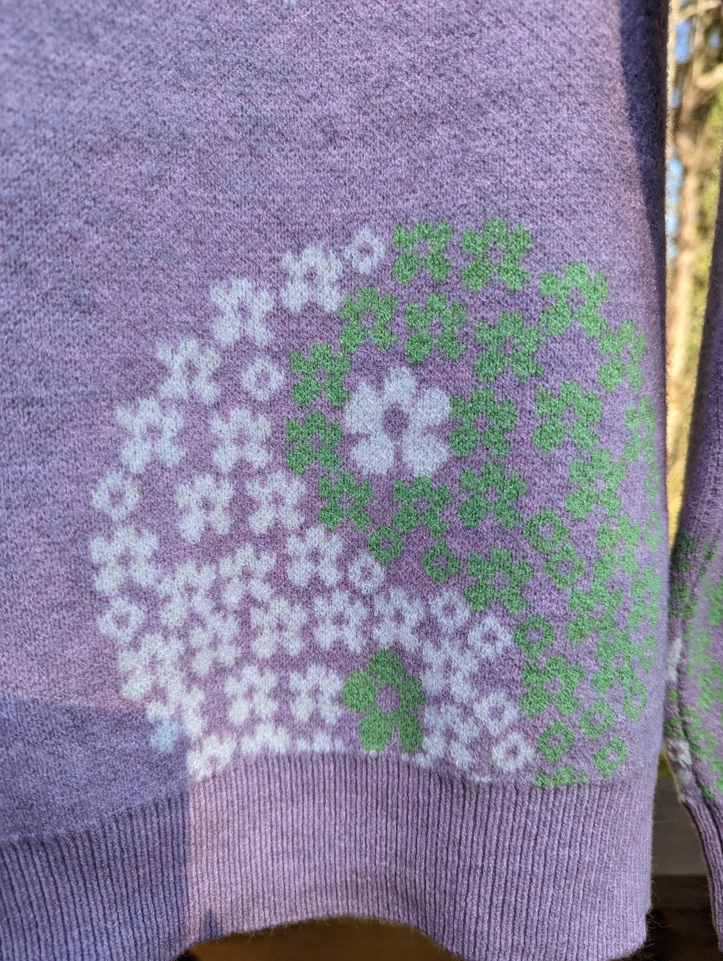 Lavender Floral Yin-Yang Sweater