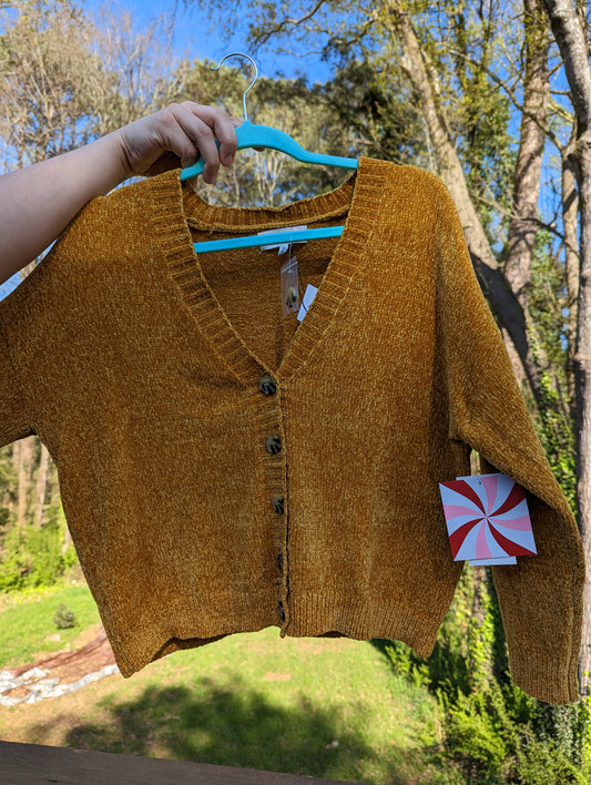 Gold Button Up Cardigan