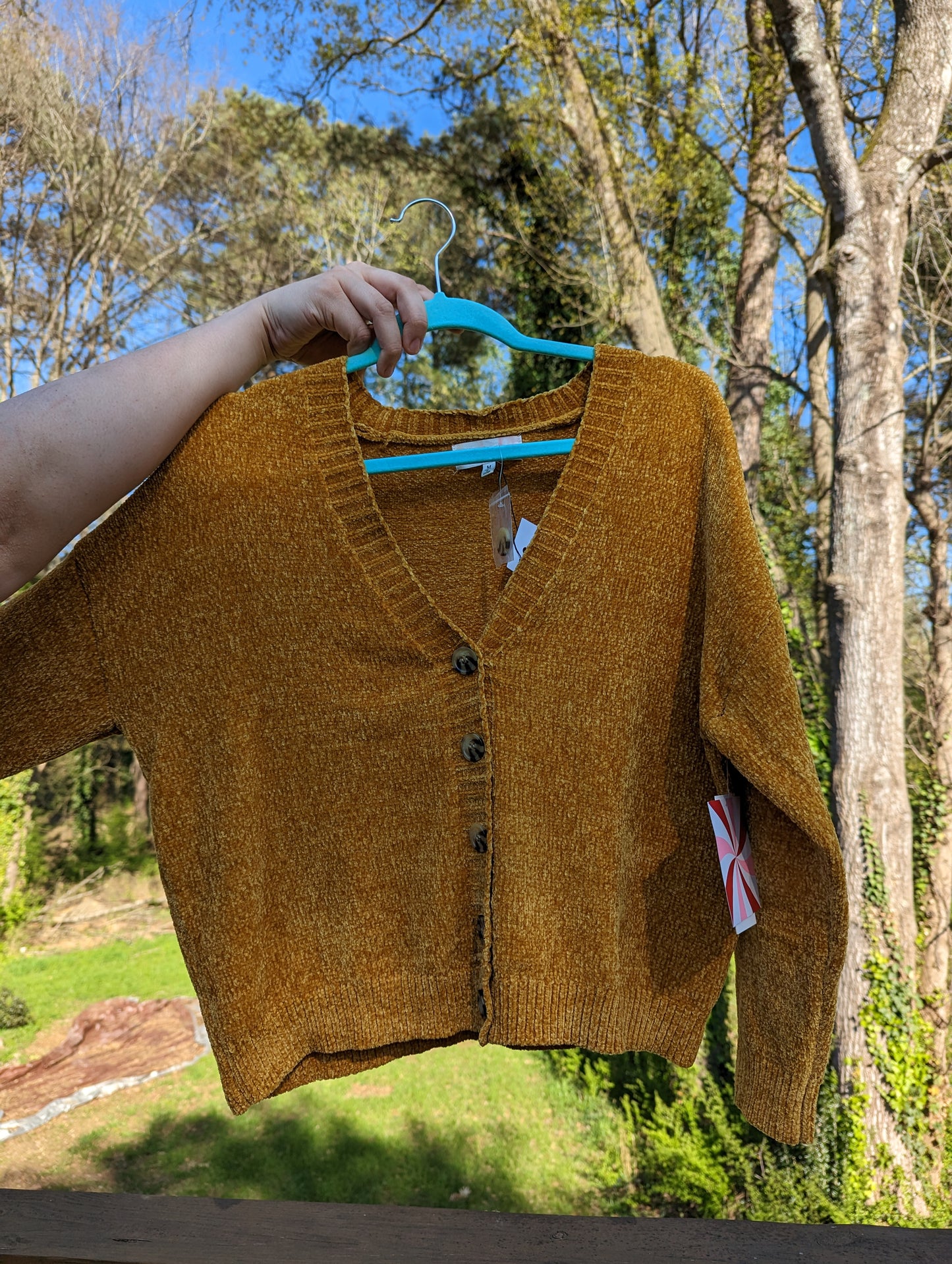Gold Button Up Cardigan