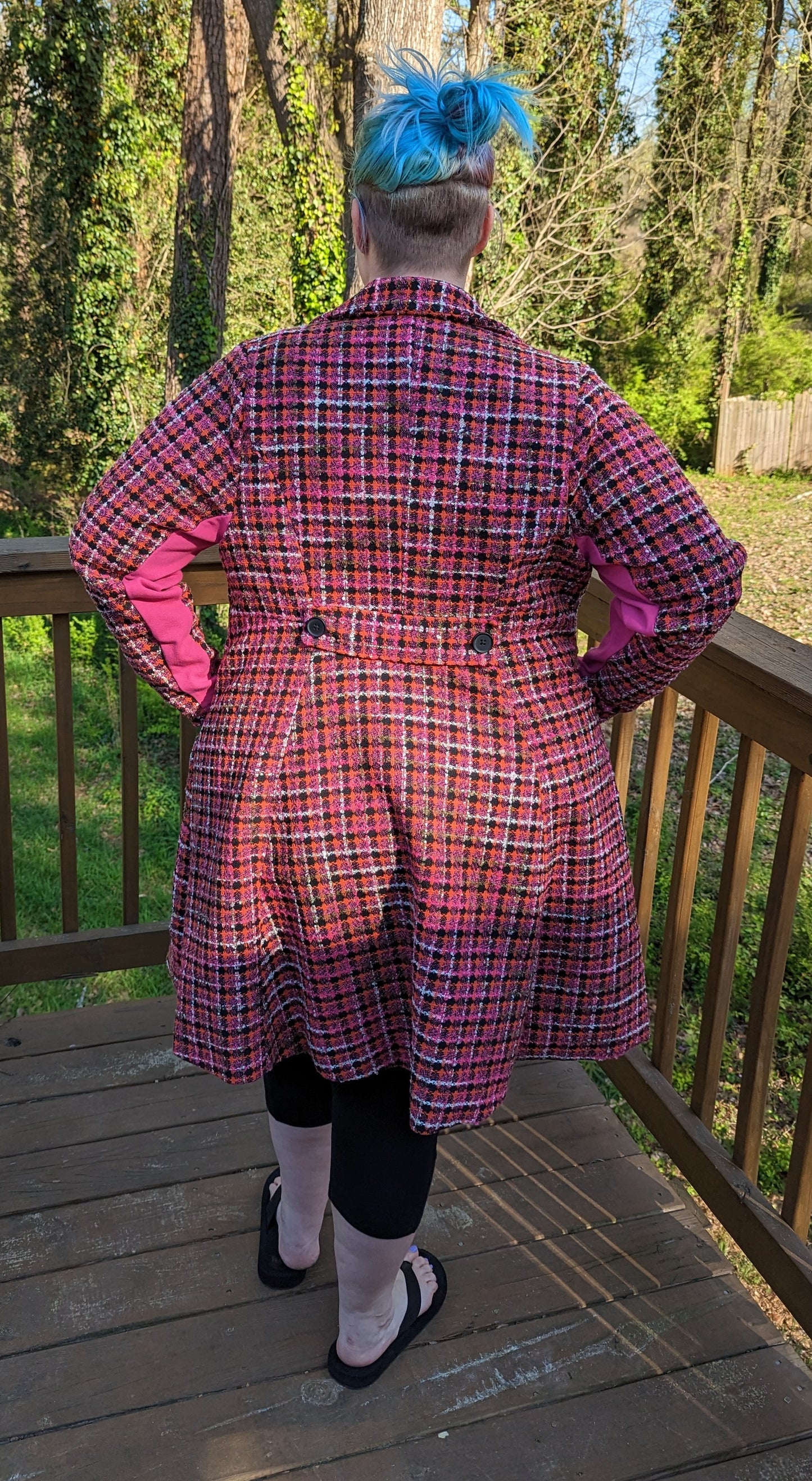 Torrid Pink & Orange Plaid Statement Coat